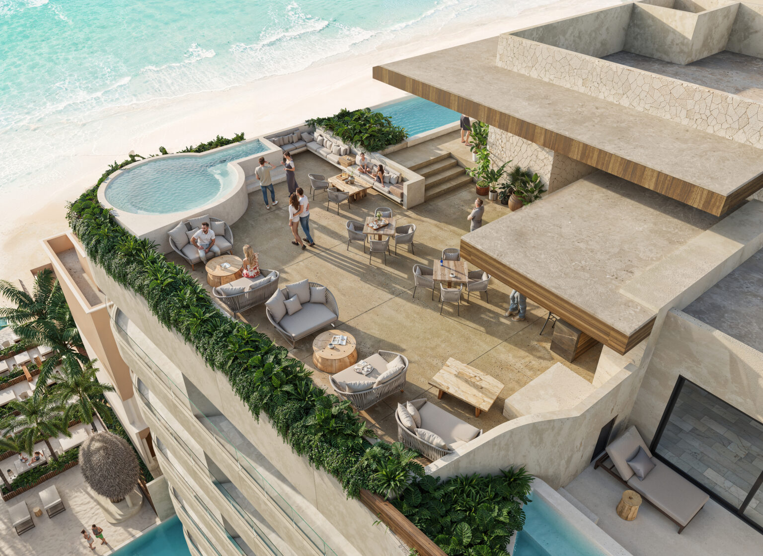 Premium Amenities, swimming pool at Sole blu beach front condos