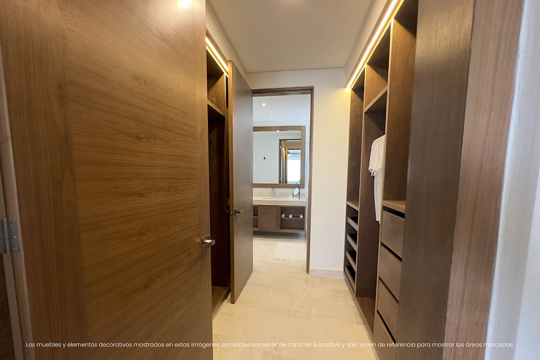 Vestidor y paso al baño