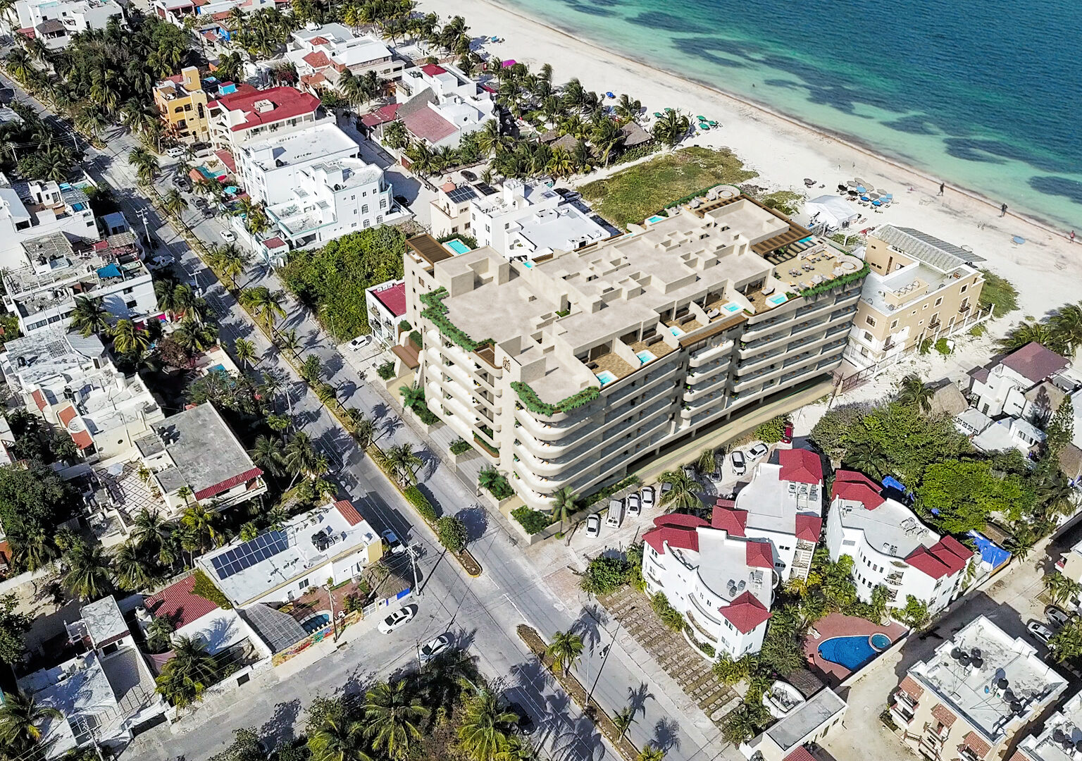 Puerto Morelos Drone Sole Blu View