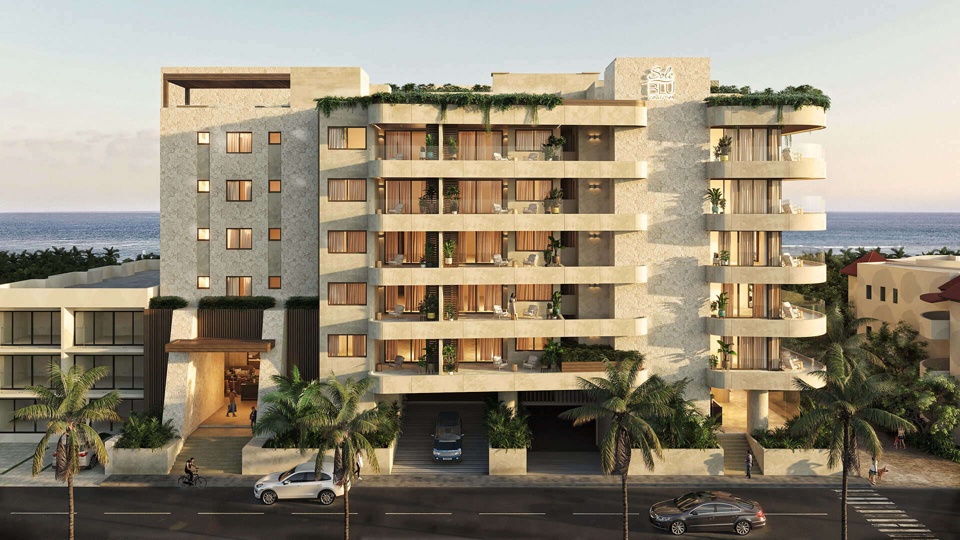 Fachada Condominio Sole Blu Riviera Maya