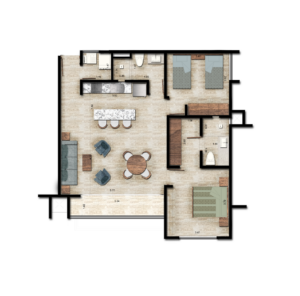 Plano del departamento tipo C derecha