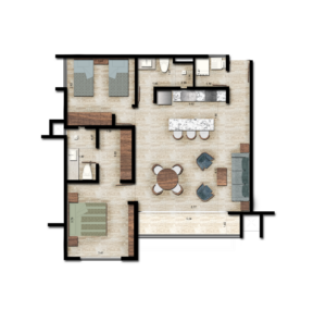 Plano del departamento tipo C izquierda
