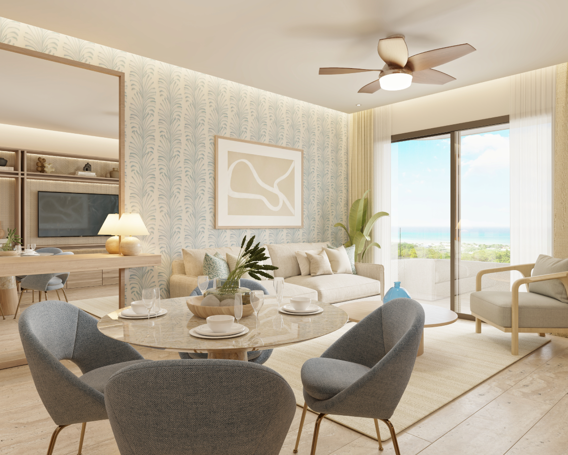 Sala-comedor de un beach apartment