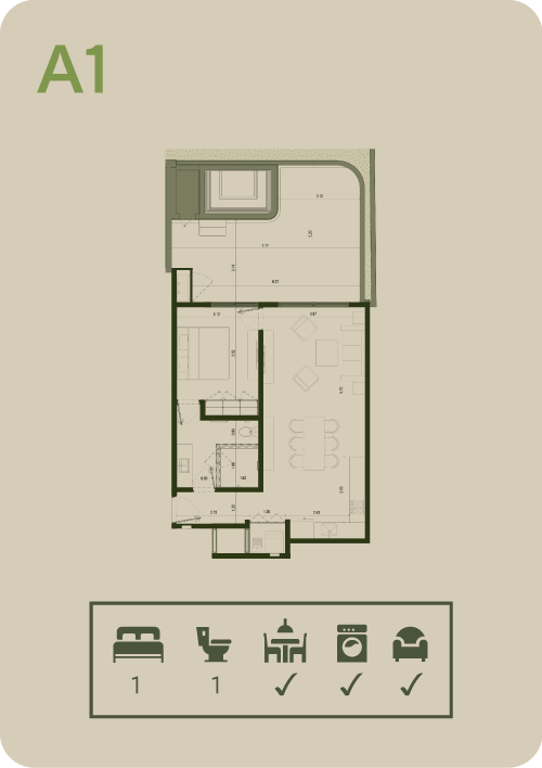 Tipologia Departamento Vilage Blu Puerto Morelos