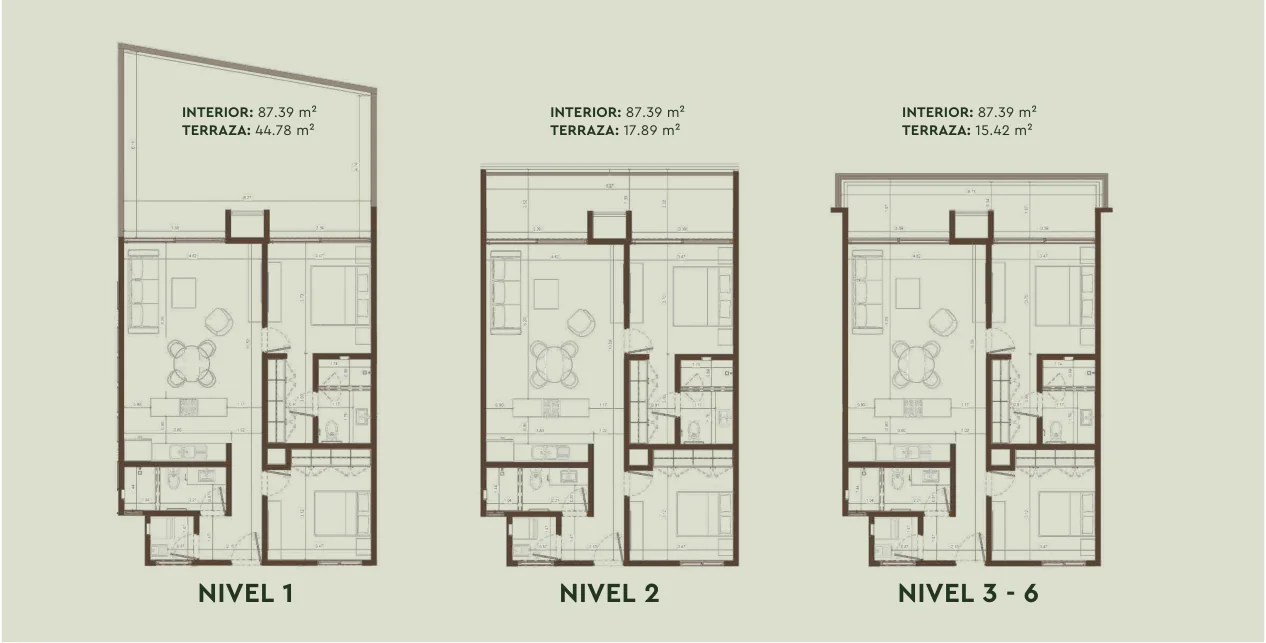 Plano Tipo A · Arbolada Residential Suites